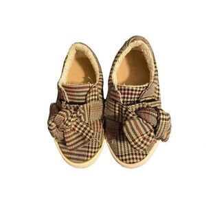 zara baby size 22 shoes size 6 brown plaid toddler walker velcro closure